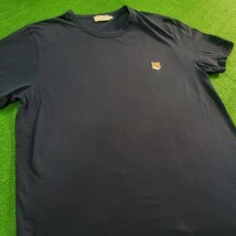 MAISON KITSUNE メゾンキツネ Tシャツ トップス XL ネイビー 綿100% コットン カットソー 半袖 フォックス_画像1