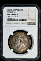 1円〜★日曜終了【NGC UNC D】1820 イギリス 1/2C銀貨 未使用- 世界コイン 古銭 貨幣 硬貨 銀貨 金貨 銅貨【決済期限火曜日】_画像3