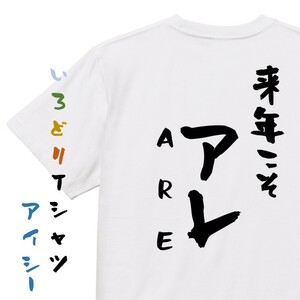 野球系半袖Tシャツ【来年こそアレARE】おもしろTシャツ　ネタTシャツ
