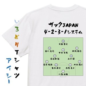 サッカー系半袖Tシャツ【ザックJAPAN4-2-3-1システム】おもしろTシャツ　ネタTシャツ