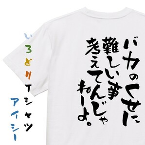 アニメ名言系半袖Tシャツ【バカのくせに難しい事考えてんじゃねーよ。】おもしろTシャツ　ネタTシャツ