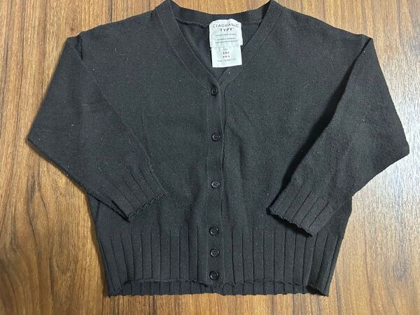 キッズ カーディガン 黒 100 チャオパニックティピー