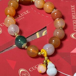 12MM Red Agate with Lucky Hulu Charm Bracelet/with Certificate 