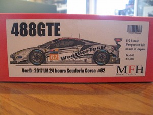 ★MFH モデルファクトリーヒロ★1/24スケールKIT フェラーリ488GTE 2017ルマン#62 スクーデリアコルサ★ Weather Tech