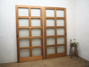 taO0941*[H176cm×W84cm]×2 sheets * firmly considering . structure .. old tree frame glass door * fittings sliding door .. door sash interior used housing reform . material M pine 