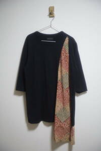 美品 S'YTE COTTON JERSEY T-SHIRT WITH CONTRASTING PATTERN DETAIL サイズM サイト ヨウジヤマモト 切り替えカットソー