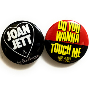 缶バッジ 25mm 2個セット Joan Jett & Blackhearts ジョーンジェット Runaways ランナウェイズ Guitar Wofl ギターウルフ