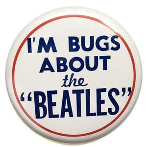 デカ缶バッジ 58mm The Beatles I'm Bugs About The ビートルズ John Lennon Paul McCartney George Harrison Ringo Starr