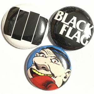 25mm 缶バッジ3個セット Black Flag ブラックフラッグ My War US Hardcore Punk ハードコアパンク