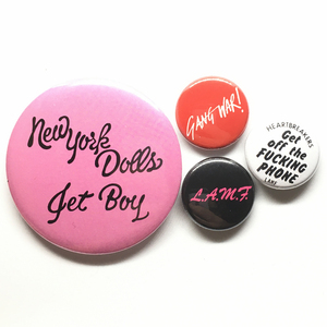 デカ缶バッジ 5.7cm & 25mm 4個セット Johnny Thunders Hearrtbreakers New York Dolls Gang War ジョニーサンダース