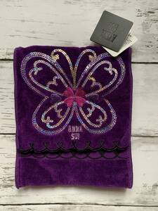  unused * Anna Sui /ANNA SUI* towel handkerchie pouch spangled butterfly butterfly .