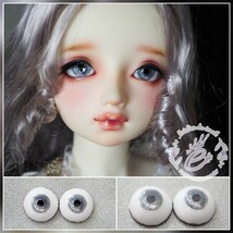 16mm/8.5mm ダークグレー×ピンク・パープル 水彩タイプ 七宝グラスアイ_画像1