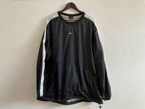 00s NIKE Crew Neck Nylon Jacket XL ナイキ ウインドブレーカー ブラック