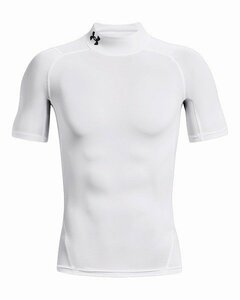 UNDER ARMOUR 1372586 メンズ トレーニング ヒートギアアーマー コンプレッション モック ショートスリーブ シャツ ホワイト XL