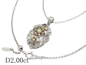 ダイヤモンド/2.00ct デザイン ネックレス K18WG