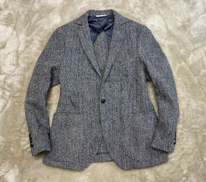 贅の極み！美品 GARMENT W.D『英国ハリスツイード』Harris Tweed ヘリンボーン柄 2B テーラードジャケット チャコール/165(S)