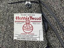 贅の極み！美品 GARMENT W.D『英国ハリスツイード』Harris Tweed ヘリンボーン柄 2B テーラードジャケット チャコール/165(S)_画像6