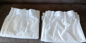 美品★白★ミラーレースカーテン★　150cm×176cm 2枚組 　洗濯可能　遮光　ホワイト