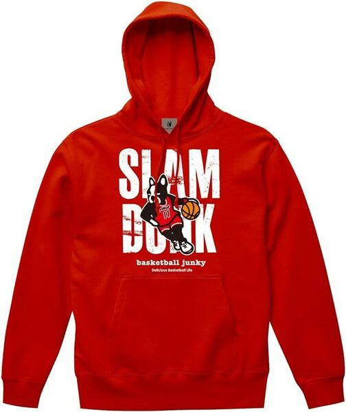 ★バスケットボール ジャンキー SLAM DUNK レッド XXL スウェット パーカー フーディー コットン 流れる川