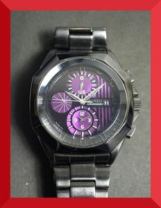 セイコー SEIKO ワイアード WIRED クロノグラフ クォーツ 純正ベルト 7T92-0LW0 男性用 メンズ 腕時計 W824 稼働品