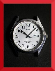 セイコー SEIKO アルバ ALBA クォーツ 3針 デイデイト 7N33-K002 男性用 メンズ 腕時計 W829