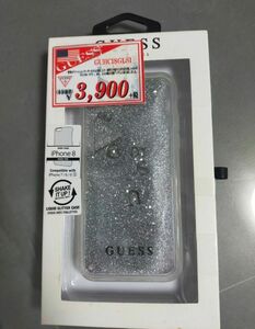 GUESS　iPhone8　iPhone　シルバー　クリア　透明　スマホケースSE2 SE3 SE　iPhone7 