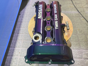 S13 Silvia 180SX SR20DET head cover tappet cover polarized light maziora green purple MAZIORA SILVIA Tappet Rocker Head cover