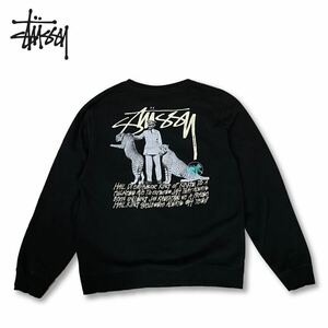 【激レア】Stussy Emperor Crewneck Sweat ステューシー エンペラー スウェット トレーナー ブラック XL クルーネック 黒 ヴィンテージ