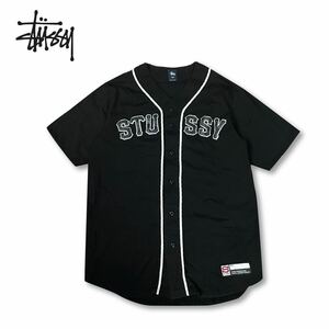 【レア】Stussy Baseball Shirts ステューシー ベースボールシャツ Tシャツ 半袖 ブラック 黒 ロゴ ユニフォーム ヴィンテージ XL 
