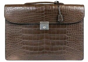  prompt decision regular price 200 ten thousand jpy and more Valextravarek -stroke la highest peak model wani leather crocodile briefcase business bag * Brown 