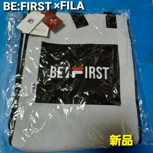 be:first ×filaロゴ刺繍トートバッググレー