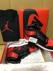 ウィメンズ　ナイキ エアジョーダン1 レトロ ハイ OG サテン ブレッド　２７ cm Nike Jordan1 Retro High OG Satin Bred