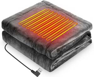 電気毛布 ひざ掛け 電気ブランケット ヒーター付き USBブランケット 150x80cm 3段階温度調整 掛け敷き兼用電気毛布 