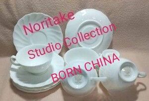 未使用　Noritake　ノリタケ　Studio Collection　BORN CHINA　カップ＆ソーサー　5客セット