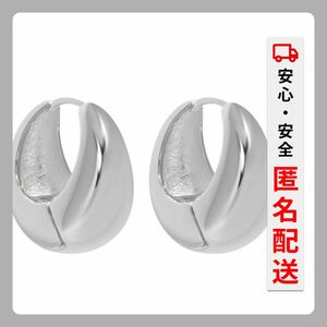 【匿名配送！】フープピアス レディース ファッション アクセサリー ドロップ シンプル 2個セット シルバー