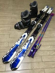 ☆★☆2023-24セール！メンズカービング４点セットN292　SALOMON X-WING3 160cm/ 靴GENFACTORY 26.0-26.5cm/ POLE新品115ｃｍ