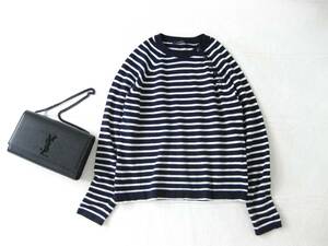 ☆トゥモローランドMACPHEE☆コットンニット☆長袖☆ボーダー☆S(7号)☆クルーネック☆NAVY×WHITE☆マカフィー☆