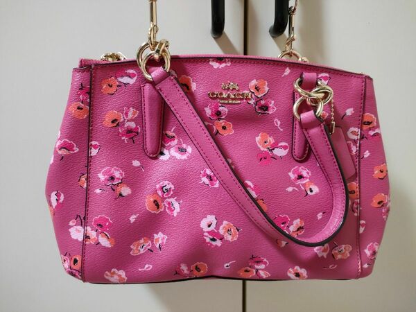 未使用 COACH 2way ショルダーバッグ　ピンク　花柄