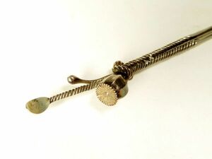 [7020] kimono small articles ( Meiji * Taisho * Showa era ) silver skill screw .. engraving ornamental hairpin ( the first goods * purchase goods )
