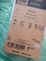 新品！THE NORTH FACE LIGHT HEAT Jacket　 CH Lサイズ　ライトヒートジャケット_画像7