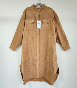  new goods unused RODEO CROWNS Rodeo Crowns One-piece long sleeve corduroy Camel long easy autumn winter shirt One-piece Brown 