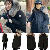 XXLサイズ【未使用】MONCLER BLAVET ブラベット Fox fur TG4　ブラック　黒色　正規品　◆定価36万円◆　大人気フォックスファー_画像9