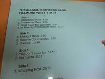 新品 THE ALLMAN BROTHERS BAND FILLMORE WEST 1-31-71 2020 RECORD STORE DAY RSD限定盤 オールマン・ブラザーズ・バンド フィルモア_画像4