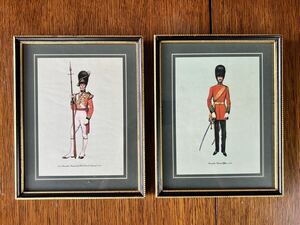 Art hand Auction [Domestic shipping 660 yen] British antique painting, London, UK, Commander Soldier, gold x black wooden frame, print, 2 pieces, antique, collection, miscellaneous goods, others