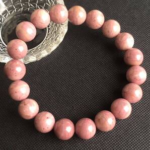 ◆新品◆ローズシリシャスシストブレスレット◆約10.5㎜◆約31g◆内周約16.5㎝◆南アフリカ共和国産◆天然石 ピーモンタイト 珪質片岩