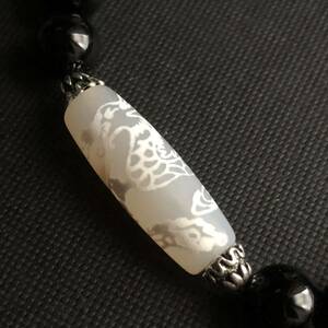 * new goods * better fortune! white dragon god heaven .& onyx & crystal bracele * approximately 29.10.* approximately 32g* inside surroundings 18.5.* natural stone Power Stone ..chi bed Dragon 