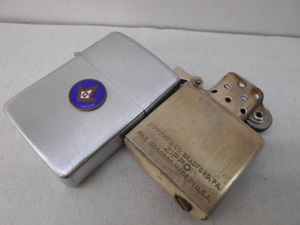 ビンテージ Zippo 3バレル メーソン 中古品 　1947-1948年製ニッケルシルバーインナー付　VG＋＋コンディション