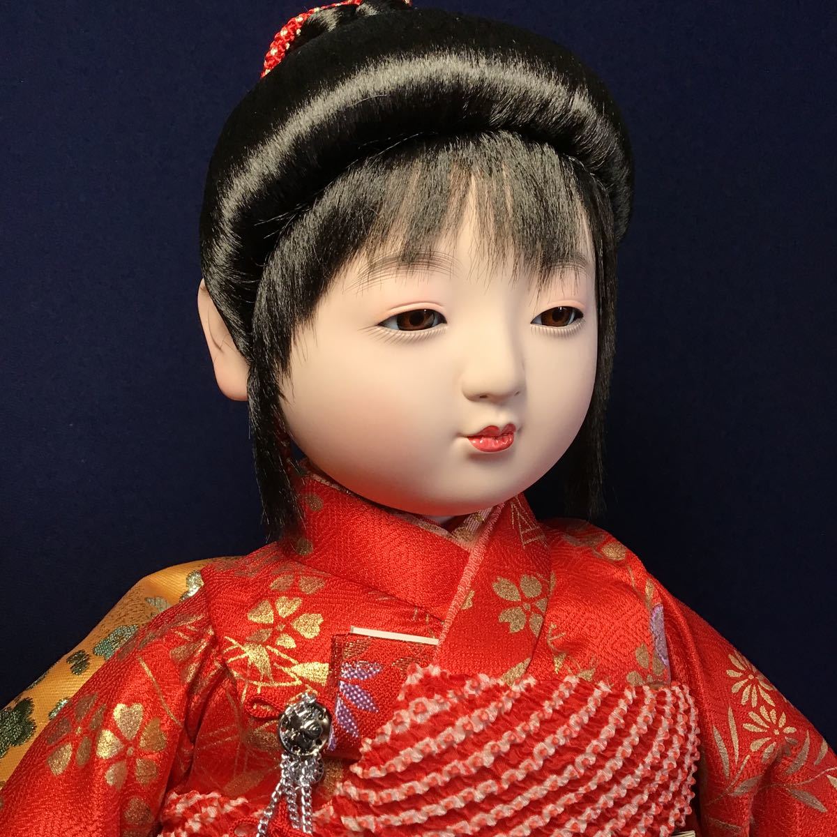 Hermosa muñeca Ichimatsu, aprox. 47cm, nudo de raíz, cabello colgando, cola de caballo, samurai, primavera, flor de cerezo, durazno, muñeca infantil, párpados dobles, muñeca hina, chica, kimono, chica, ornamento, muñeca, cifra, muñeca, Muñeca de personaje, muñeca japonesa, muñeca a cuadros