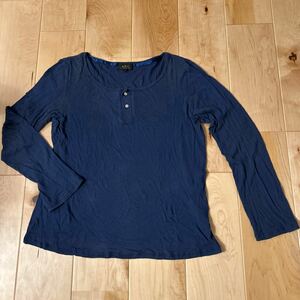  A.P.C. APC cut and sewn M size navy blue color blue .. blue cut and sewn long sleeve stretch # shoulder width 42cm# width of a garment 43cm# dress length 58cm# length of a sleeve 56