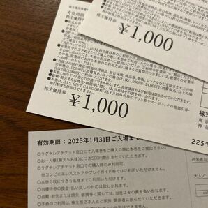 2025年1/31まで有効2000円分 HIS株主優待券、ラグナシア入園割引券です。2025年1月31日有効期限ラグナシア 株主優待 HIS エイチ アイの画像4